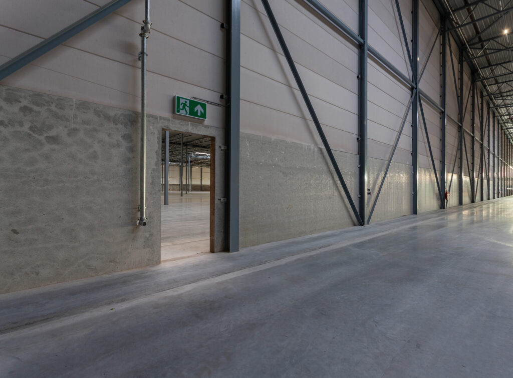 Closeup shot of an empty warehouse
